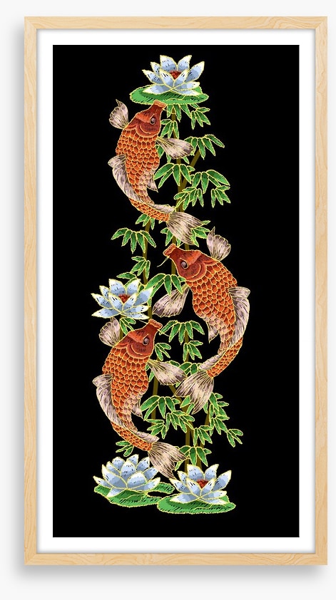 Carp fish and lotus