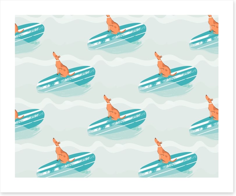 Surfing pup