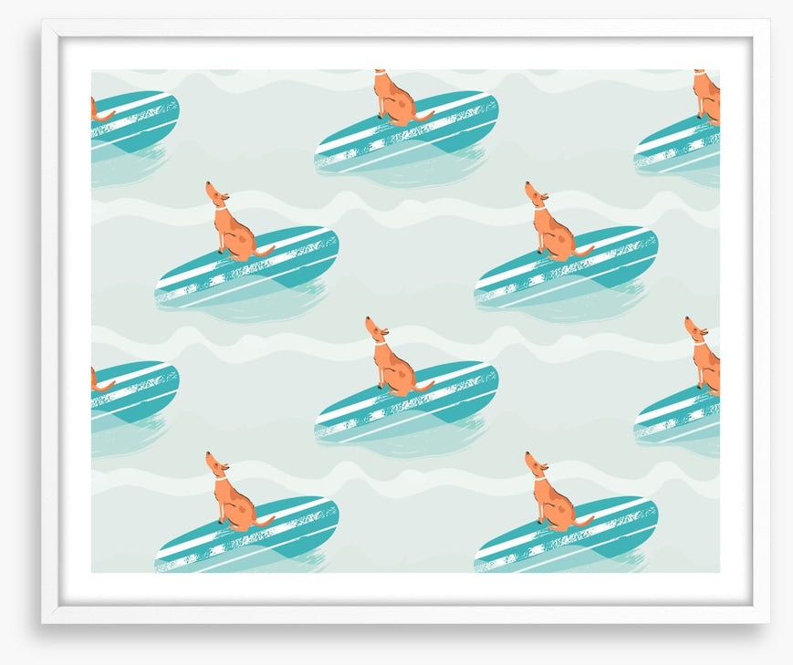 Surfing pup