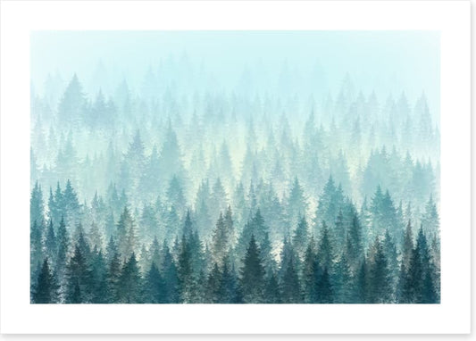 In the misty pines