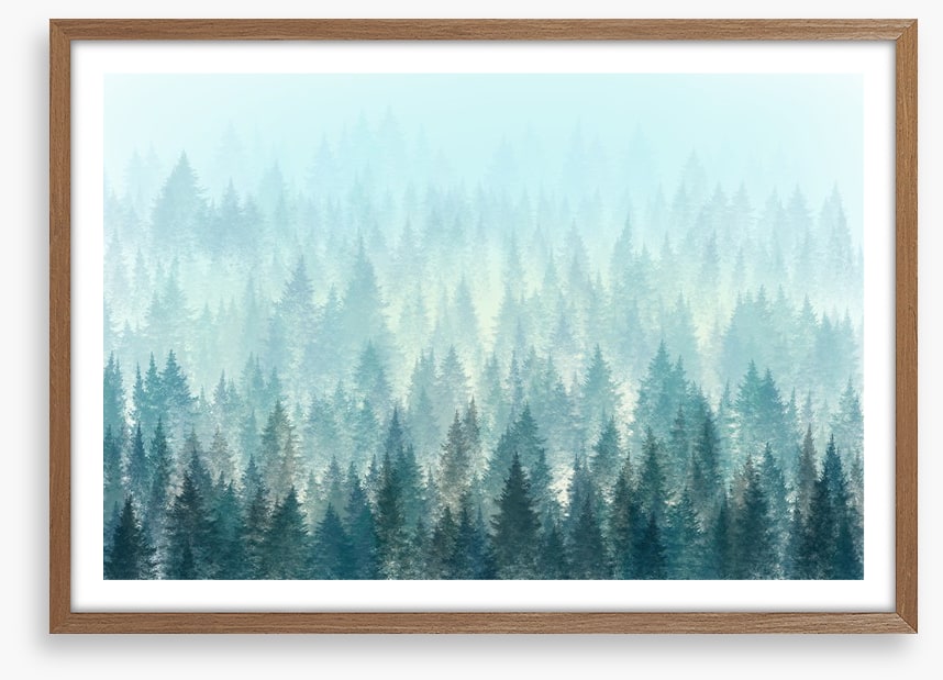 In the misty pines