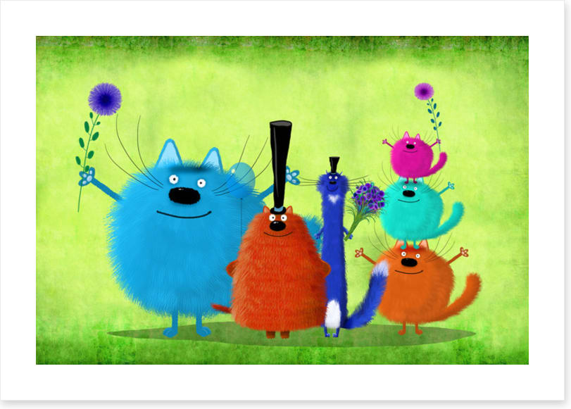 Colourful cats