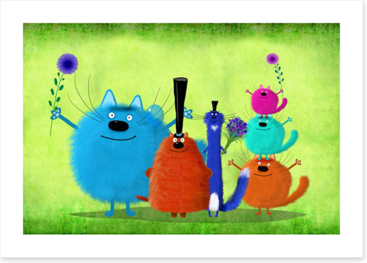 Colourful cats