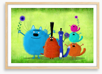 Colourful cats