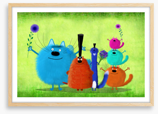 Colourful cats
