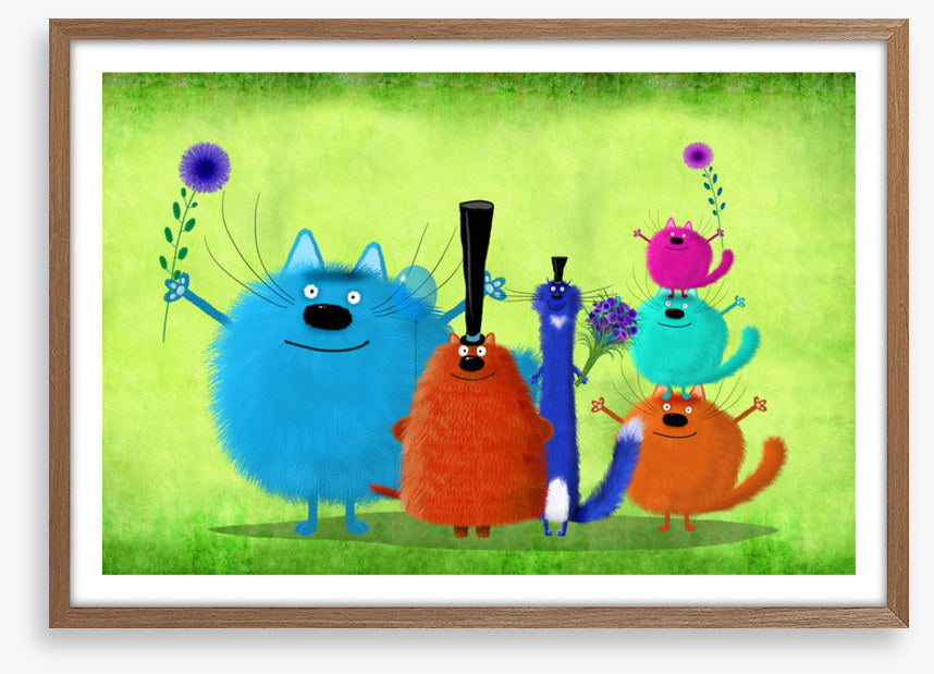 Colourful cats