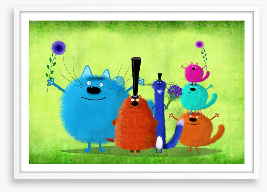 Colourful cats
