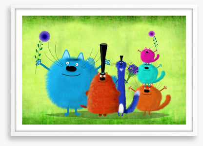 Colourful cats