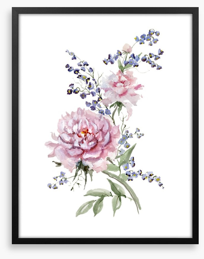 Peony bluebell blooms