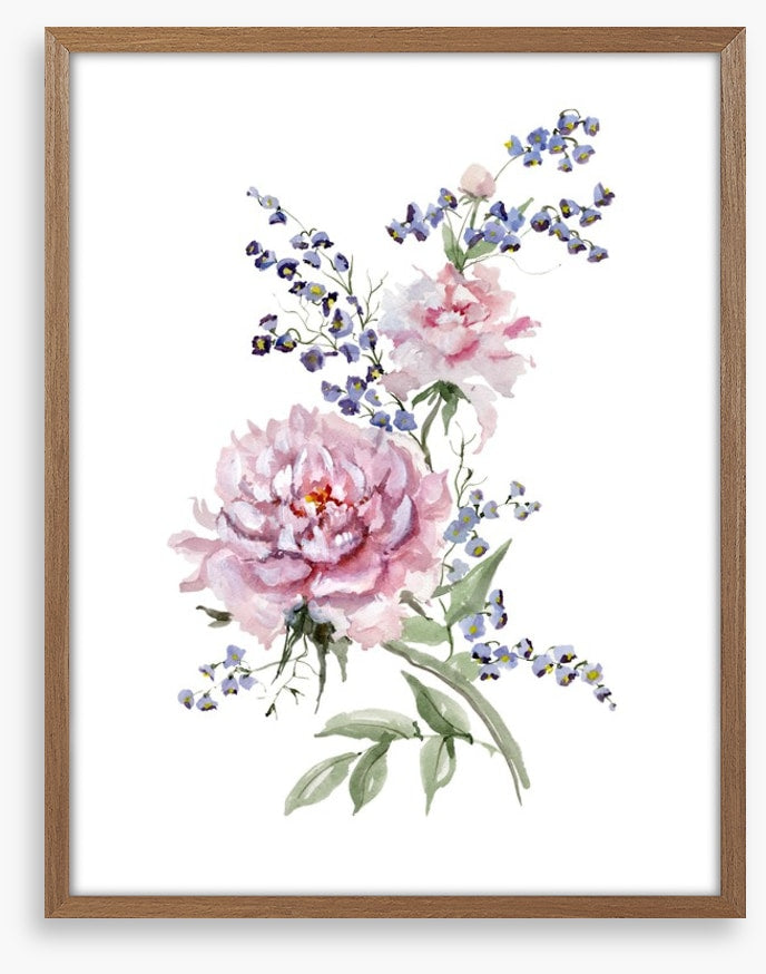 Peony bluebell blooms