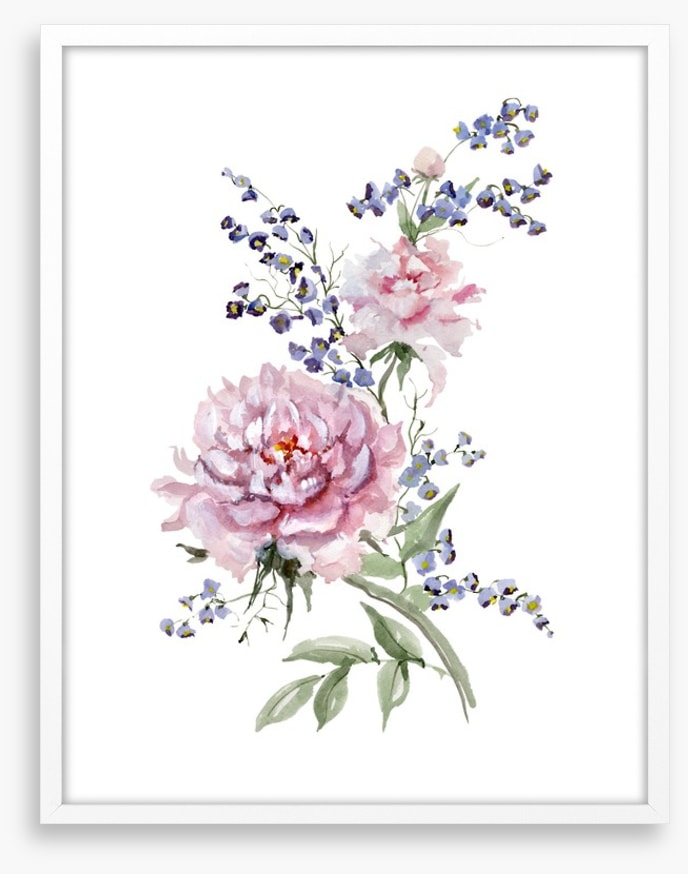 Peony bluebell blooms