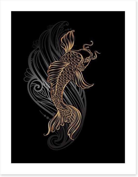 Golden koi wave