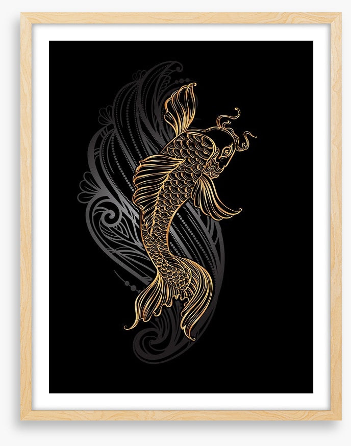 Golden koi wave