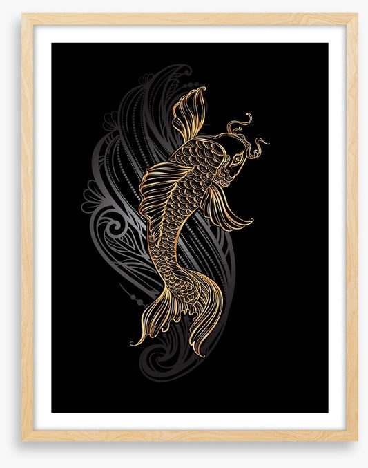 Golden koi wave