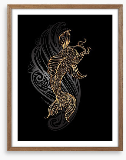 Golden koi wave