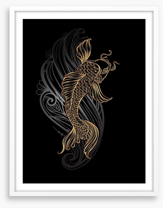 Golden koi wave
