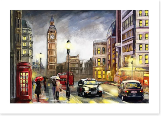 Dusk falls in London