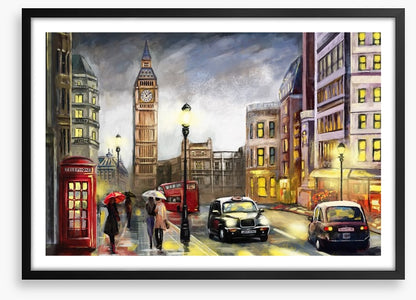 Dusk falls in London