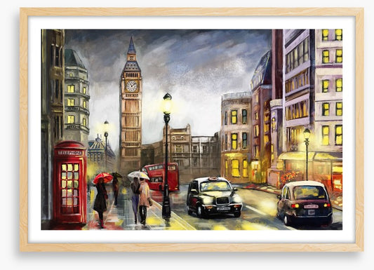 Dusk falls in London
