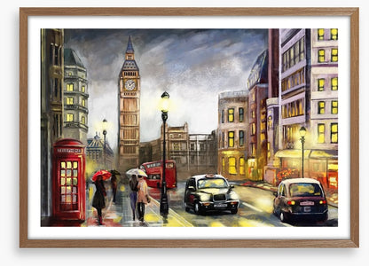 Dusk falls in London