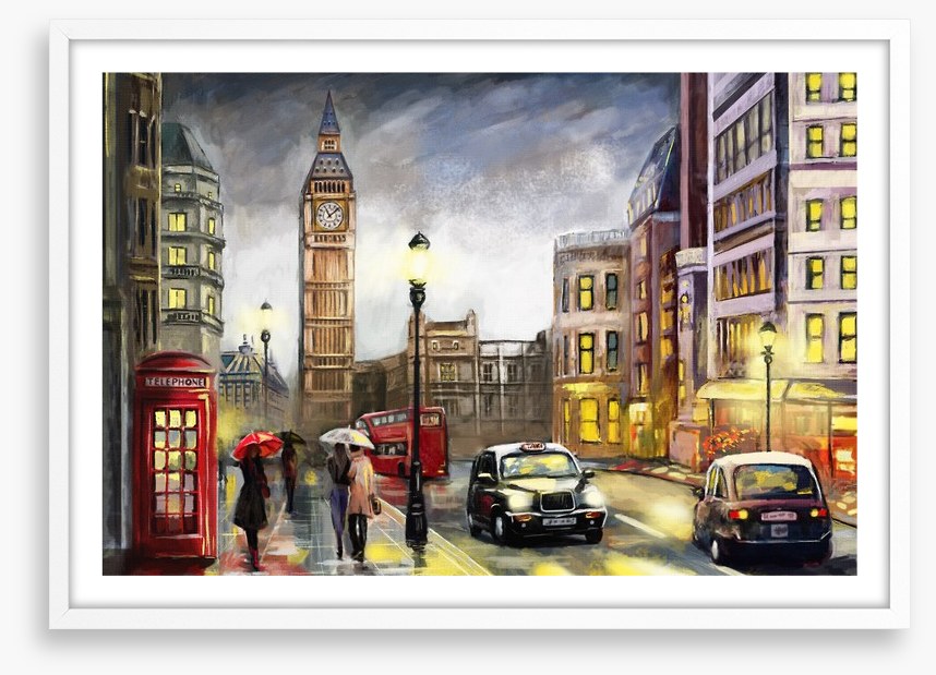 Dusk falls in London