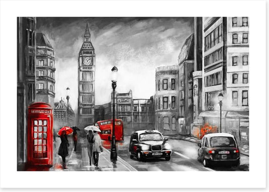 London in the rain