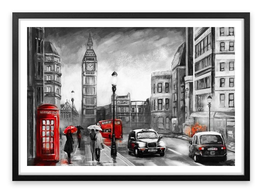 London in the rain