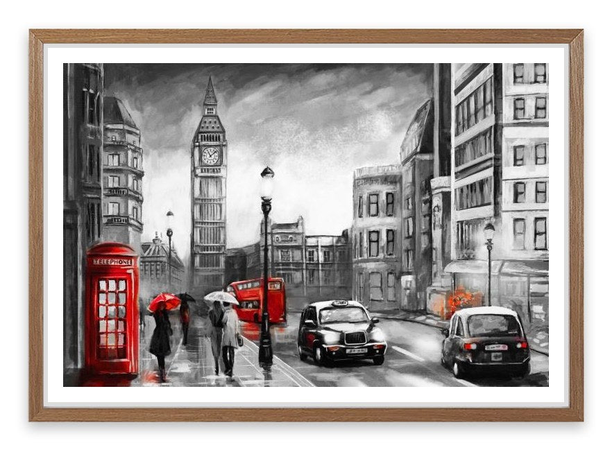 London in the rain