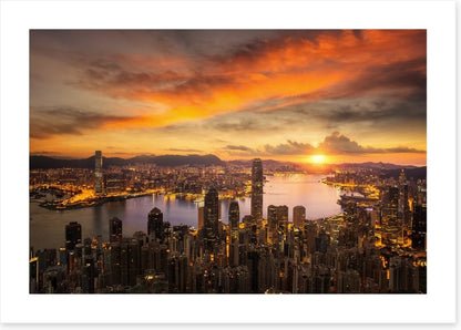 Hong Kong city sunset