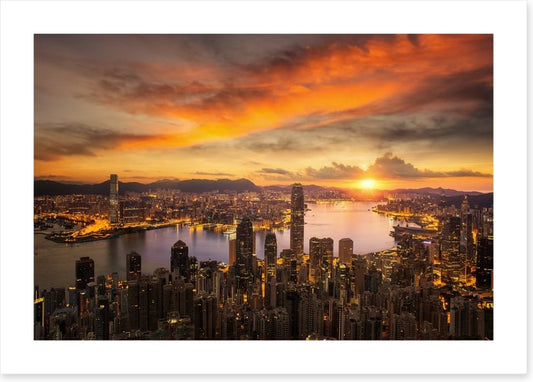 Hong Kong city sunset