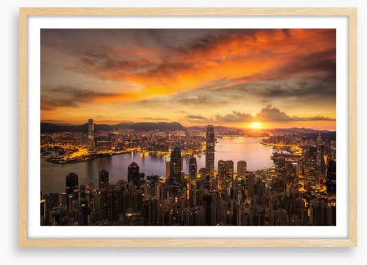 Hong Kong city sunset
