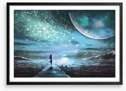 On the moonlit pier