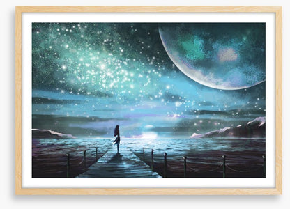 On the moonlit pier