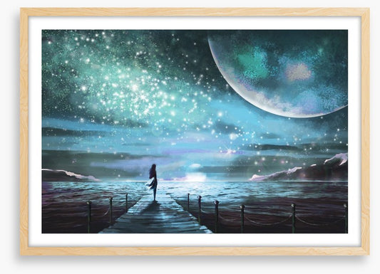 On the moonlit pier