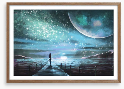 On the moonlit pier