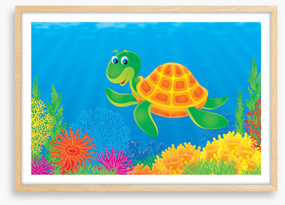 Green turtle grin