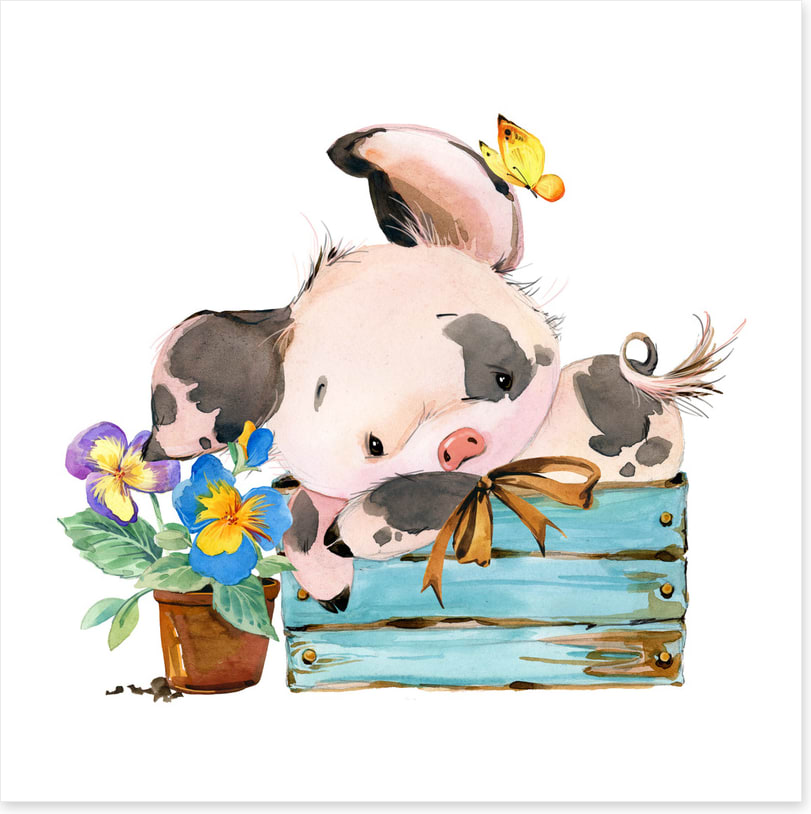Piglet and pansy 1