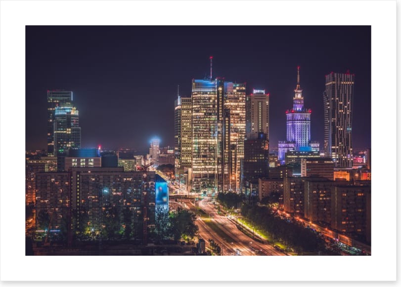 Warsaw night lights