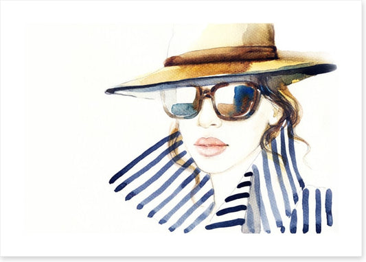 In nautical stripes