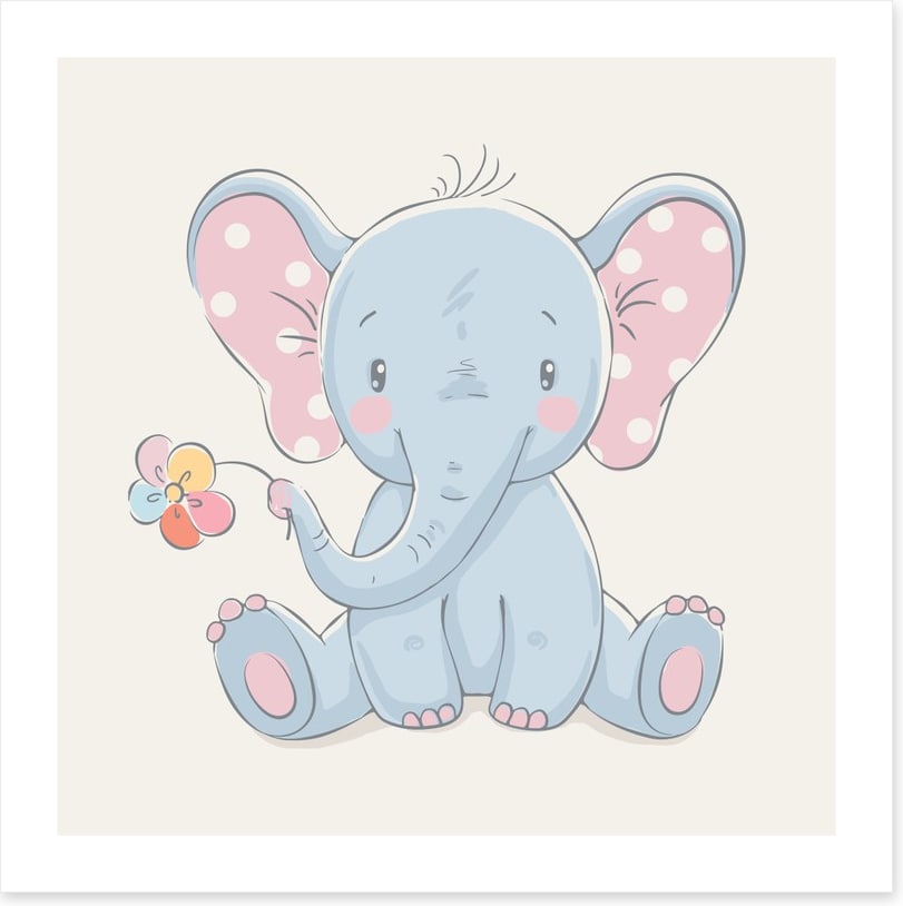 Rainbow flower elephant