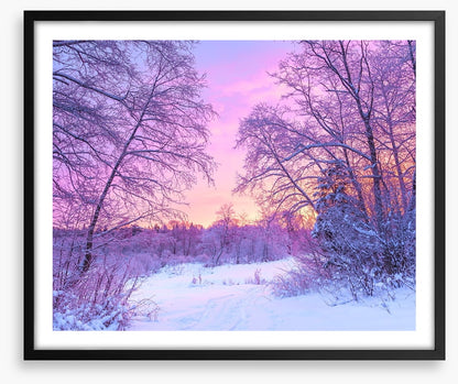 Snowfall sunrise