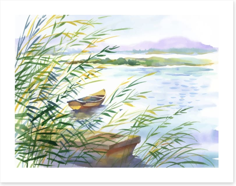 Bobbing behind the reeds