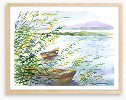 Bobbing behind the reeds