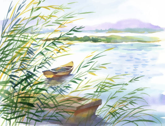 Bobbing behind the reeds