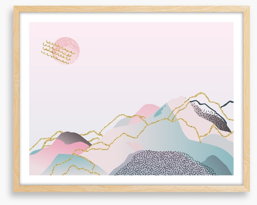 Pink mountain sunrise