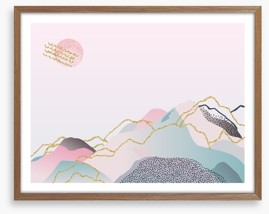 Pink mountain sunrise
