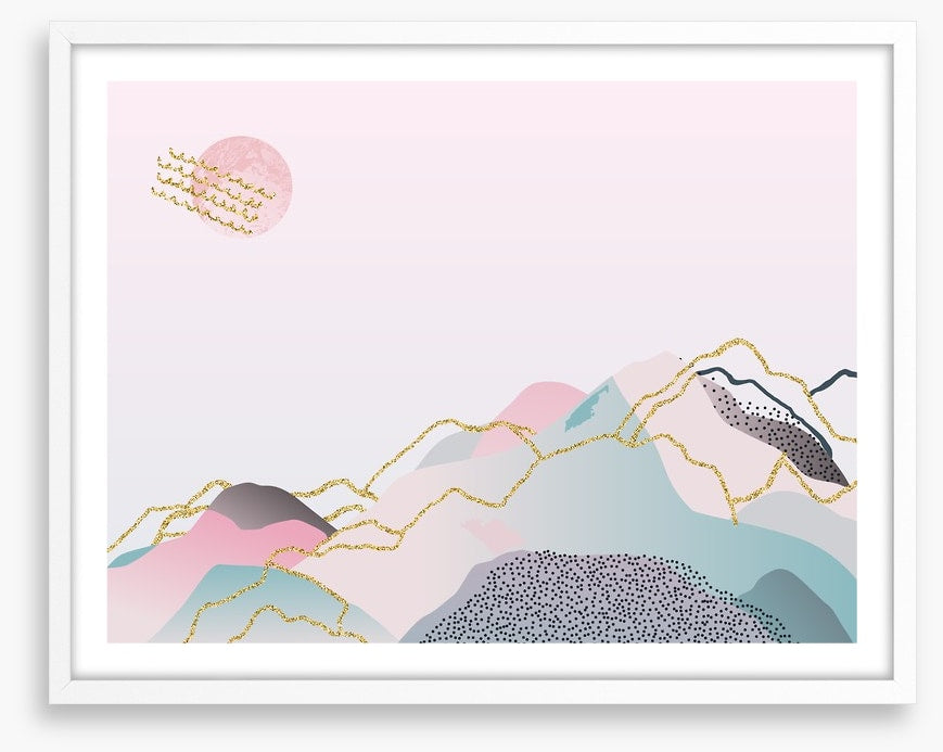 Pink mountain sunrise