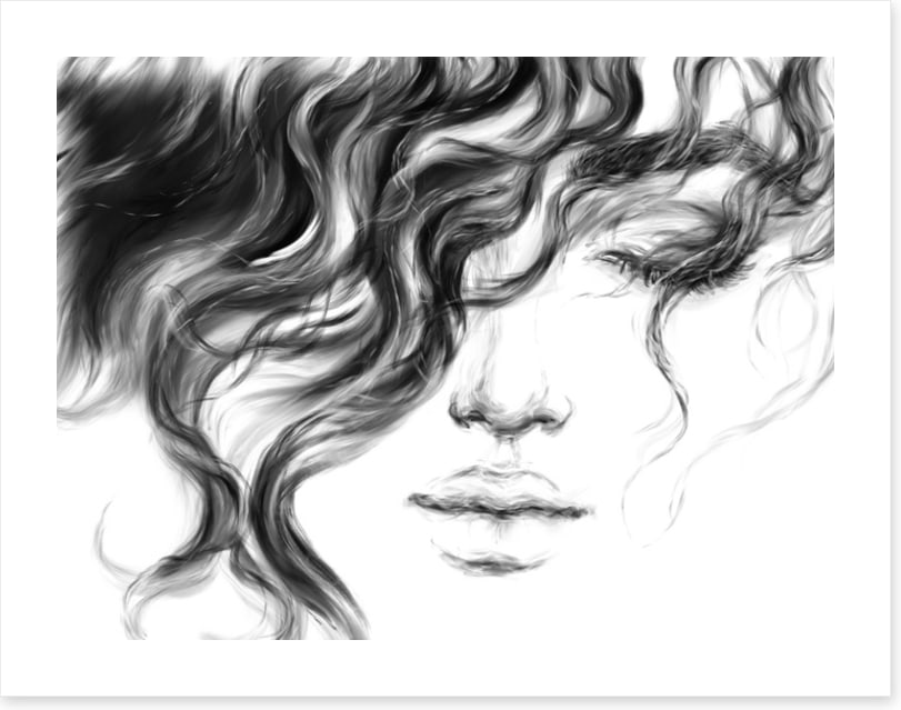 Behind the curls