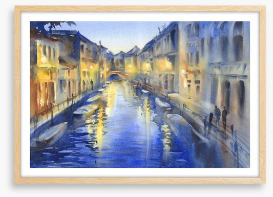Blue dusk canal