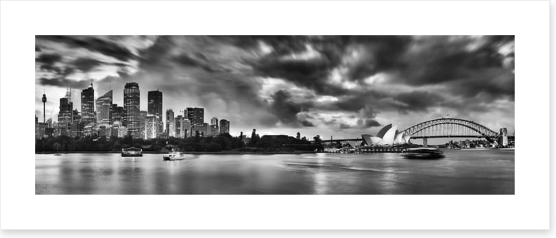 Sydney harbour monochrome